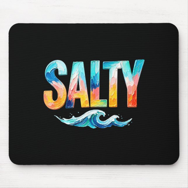 Salty Ocean Wave Funny Beach Summer Vacation Mouse Pad (Front)