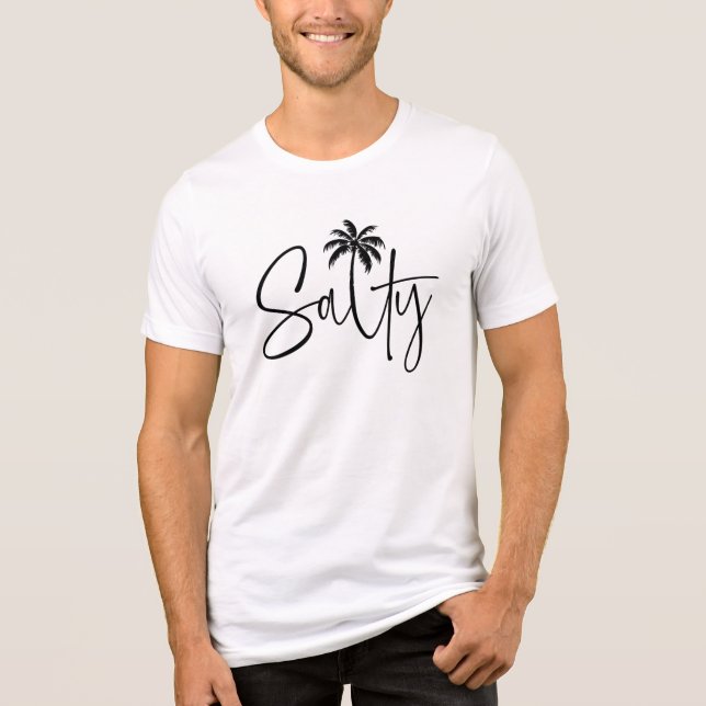 Salty Palm Design Tri-Blend Shirt (Front)