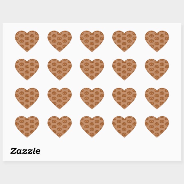 Salty Pretzels Lovers Food Bakers Loop Shape Heart Sticker (Sheet)