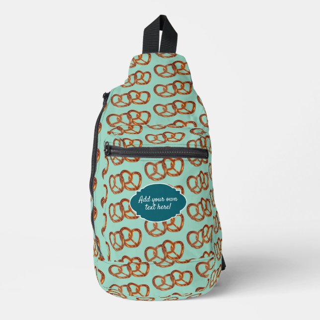 Salty Pretzels Pattern just add text / monogram Sling Bag (Front)