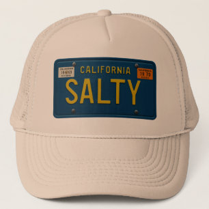Salty -Retro 1969 California License Plate Graphic Trucker Hat