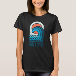 Salty Retro Vintage 70s Sea Waves Surfer T-Shirt
