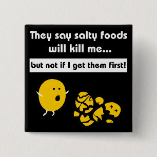 Salty Snacks 15 Cm Square Badge