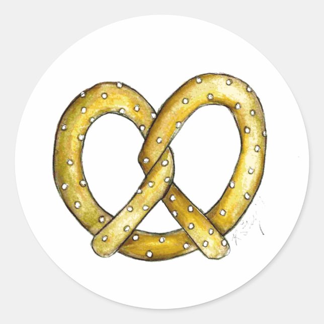 Salty Soft Pretzel Pretzels Snack Food Stickers (Front)