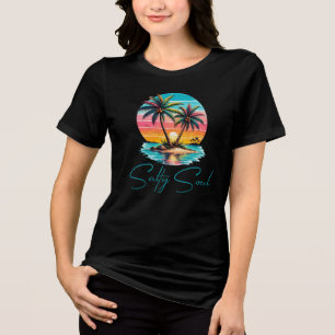 Salty Soul Summer Womens Tri-Blend Shirt
