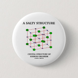 Salty Structure Crystal Structure Sodium Chloride 6 Cm Round Badge
