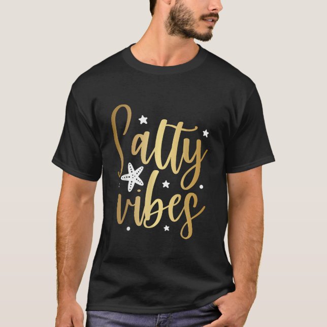 Salty Vibes Summer Vacation Beach T-Shirt (Front)