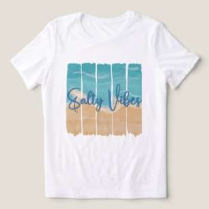 Salty Vibes Tropical Beach Shoreline Ocean Waves Tri-Blend Shirt