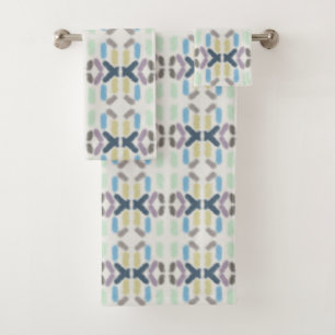 Salty Watercolor Pastel Colours On Cloud White Bath Towel Set