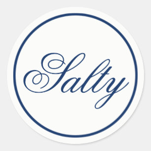 "Salty" Wedding Favour & Welcome Bag Sticker - Nav