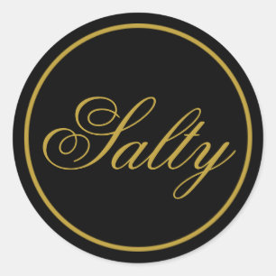 "Salty" Wedding Sticker - Black Gold