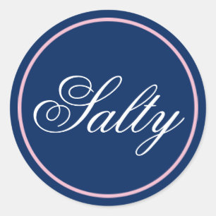 "Salty" Wedding Sticker - Blush Pink/Navy