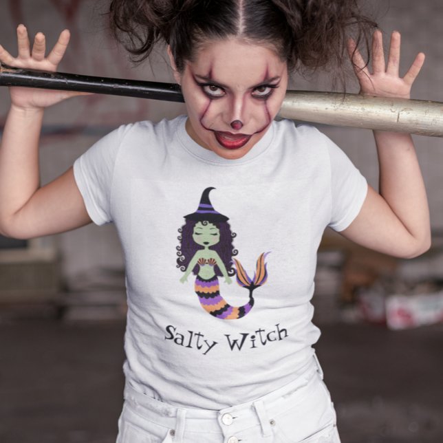 Salty Witch Halloween Mermaid T-Shirt (Creator Uploaded)