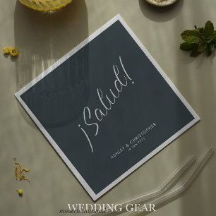 ¡Salud! Space Grey Minimal Any Occasion Cocktail Napkin