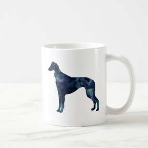 Saluki Black Watercolor Silhouette Coffee Mug