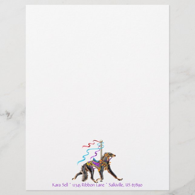 Saluki Carousel Black & Tan Letterhead Design (Front)