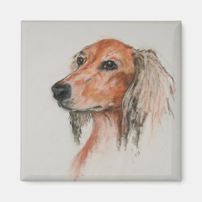 Saluki Dog Art Magnet (Front)