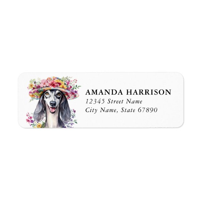 Saluki Dog Return Address Labels (Front)