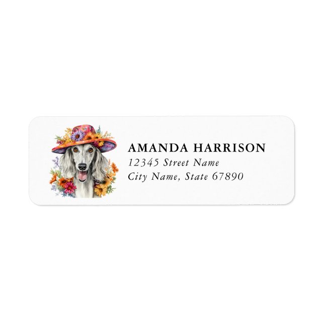 Saluki Dog Return Address Labels (Front)