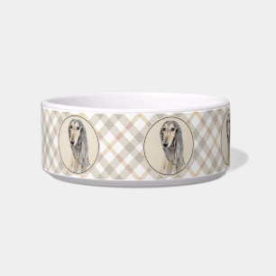 Saluki (Fawn) Painting - Cute Original Dog Art Bowl