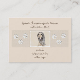Saluki (Fawn) Painting - Cute Original Dog Art Business Card