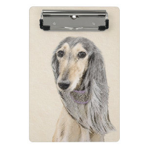 Saluki (Fawn) Painting - Cute Original Dog Art Mini Clipboard