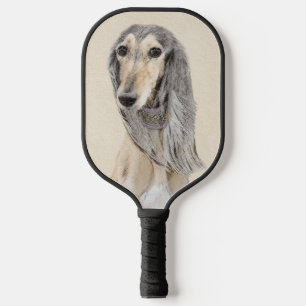 Saluki (Fawn) Painting - Cute Original Dog Art Pickleball Paddle