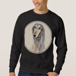 Saluki (Fawn) Painting - Cute Original Dog Art Sweatshirt