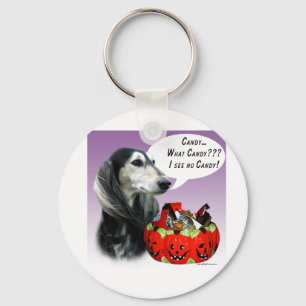 Saluki Halloween Candy Key Ring