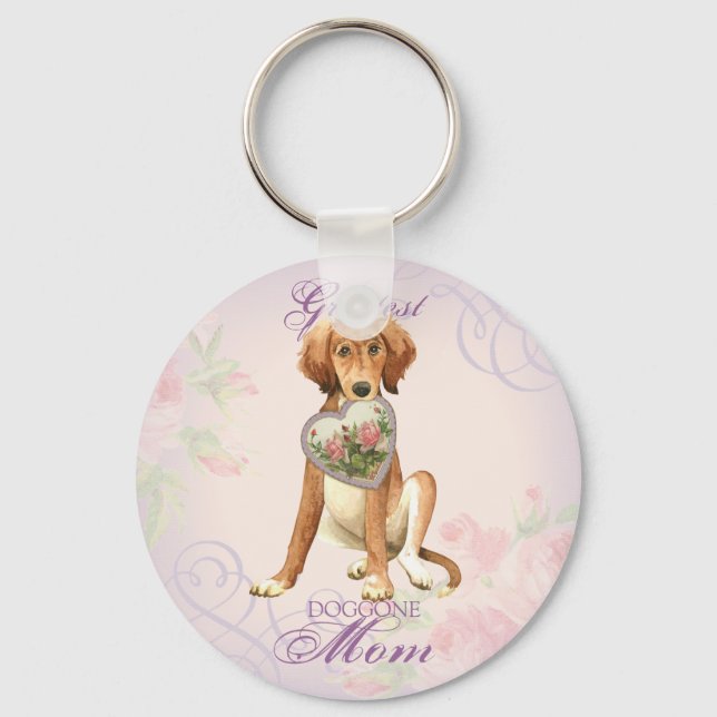 Saluki Heart Mum Key Ring (Front)