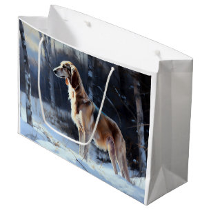 Saluki Let It Snow Christmas Large Gift Bag