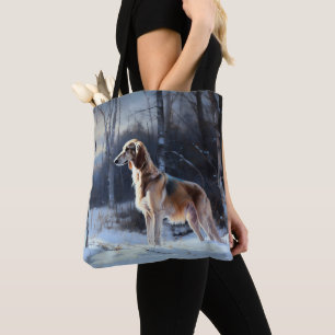 Saluki Let It Snow Christmas Tote Bag