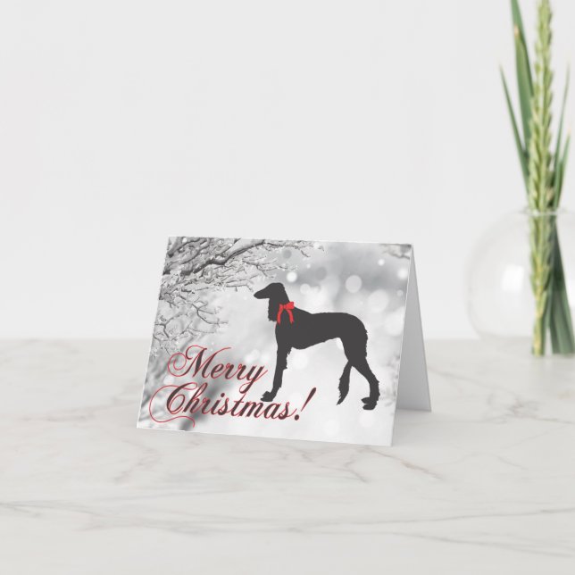 Saluki Merry Christmas  Card (Front)
