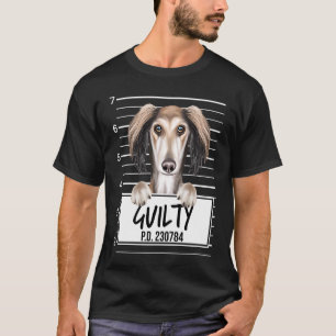 Saluki Mugshot Guilty Dog T-Shirt