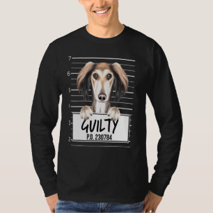 Saluki Mugshot Guilty Dog T-Shirt