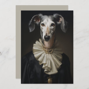 Saluki Portrait Pearls and Colcar Invitation