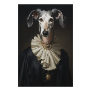 Saluki Portrait Pearls and Collar Photo Print