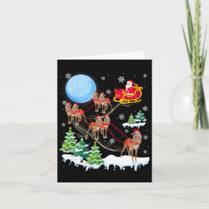 Saluki Reindeer Christmas Dog Riding Santa Hat Xma Card