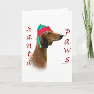 Saluki Santa Paws Holiday Card