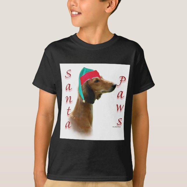 Saluki Santa Paws T-Shirt (Front)