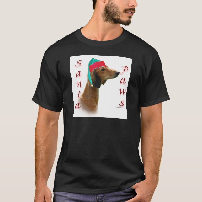 Saluki Santa Paws T-Shirt (Front)