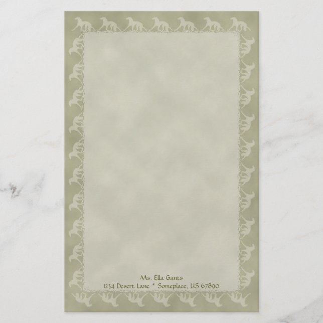 Saluki Silhouette Stationery (Front)