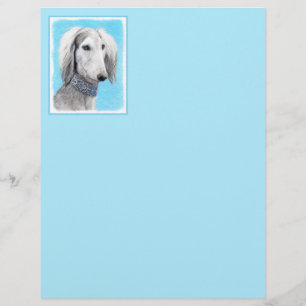 Saluki (Silver) Painting - Cute Original Dog Art