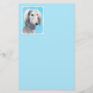 Saluki (Silver) Painting - Cute Original Dog Art