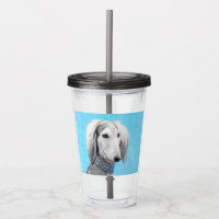 Saluki (Silver) Painting - Cute Original Dog Art
