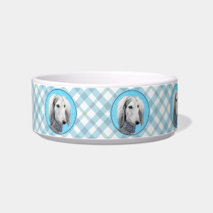 Saluki (Silver) Painting - Cute Original Dog Art Bowl
