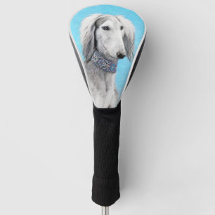 Saluki (Silver) Painting - Cute Original Dog Art Golf Head Cover