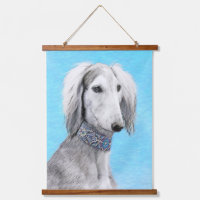 Saluki (Silver) Painting - Cute Original Dog Art