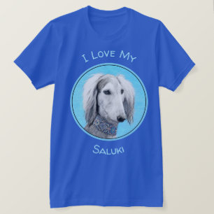 Saluki (Silver) Painting - Cute Original Dog Art T-Shirt