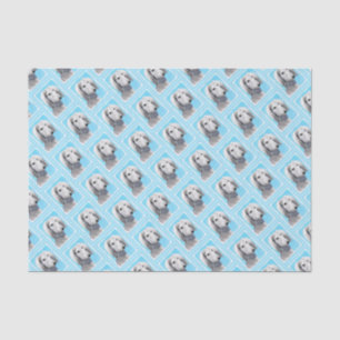 Saluki (Silver) Painting - Cute Original Dog Art Tissue Paper